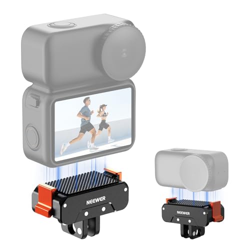 NEEWER �}�O�l�b�g���N�C�b�N�����[�X�}�E���g�A�_�v�^�[ Osmo Nano�Ή� �o�������C�������A�N�V�����J�����x�[�X�z���_�[ 2�{�ܐ܂肽���݃t�B���K�[&1/4"�l�W�t�� �J�����A�_�v�^�}�E���g �A�N�V�����J�����A�N�Z�T���[ Vlog/�r�f�I�^��p