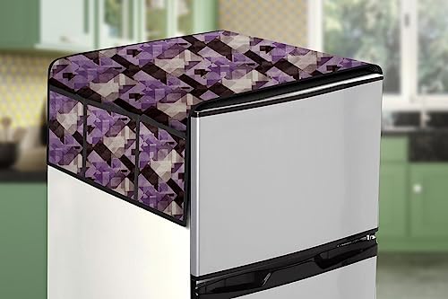 Image of Stylista Refridgerator top Cover Suitable for Samsung RR21C2H25S8 /HL, 189 Liter Fridge, Dimension (WXD) 71x109 CM, Chekered Pattern Magenta