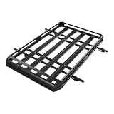 Portapacchi da Tetto per SUV con Larghezza Regolabile 100-135 cm e Lunghezza 160 cm, Cesto Portatutto in Alluminio e Ferro con Capacità 150 kg per Biciclette, Bagagli e Attrezzatura Sportiva, Nero