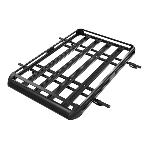 Porta-Bagage para coche, galería de techo para SUV, Max 150 Kg, galería de techo universal, cesta de transporte de acero y aluminio, soporte ajustable de 100 a 135 cm para viaje camping