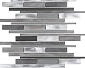 UDS Premium Quality Perseus Random Linear Metal and Glass Mosaic Tile for Walls, Kitchen Backsplash, etc 1 sq ft