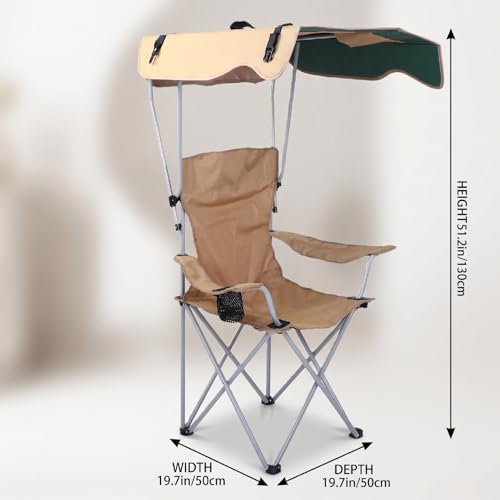 Chaise de camping avec auvent pour vos week-ends de pêche et plage