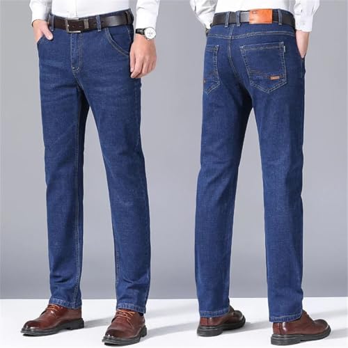 Men's Business Jeans Thin Fit Loose Straight Tube Slightly High Waisted in Two Colors Pants2