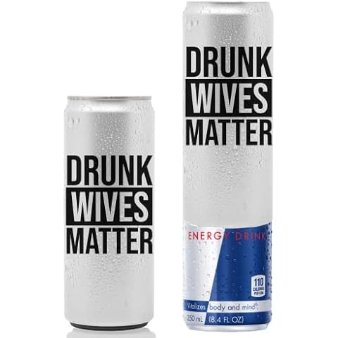Beersy Slim Can Cover, Silicone Sleeve Soda Can Cover - Insulated Silicone Can Sleeve- Multi-Purpose Can Insulator - Drink Cover - Novelty Drink Sleeve Can Holder, Fits 12 oz.(Drunk wives matter) Cover