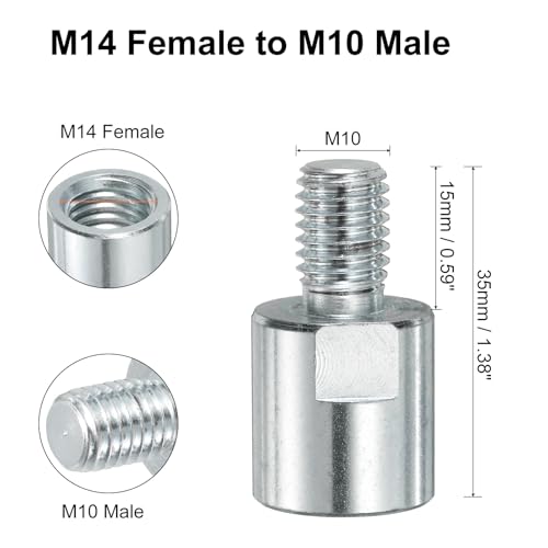 QUARKZMAN M14 Female auf M10 Male Adapter Polierer Adapter Verbindung Drehwerkzeug Anschluss Gewindeadapter Konvertierungswerkzeug für Polierscheibe Rad