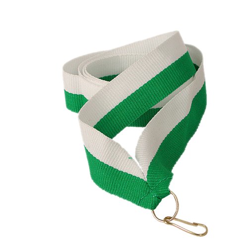 pokalspezialist Medaillenband grün/weiß 22mm breit 10 Stück Cover