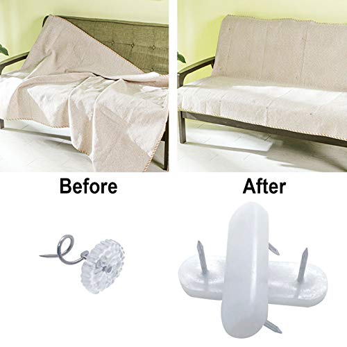Markeny 20 Pieces Plastic Head Double Pins Bed Skirt Holding Pins Furniture Chair Leg Feet Pads Glide Nails And 50 Pieces Bed Skirt Pins Clear Heads Twist Pins #TOP5
