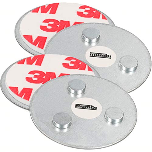 mumbi Support Magnétique pour les Détecteurs de fumée, pour surfaces lisses, pas pour les copeaux de Bois Ni pour Le Plâtre, Ø35mm, (Jeu de 2)