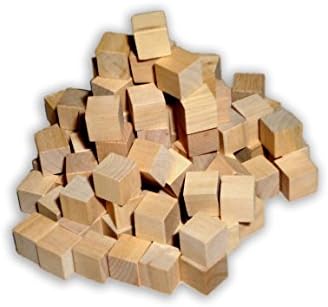 Wood Cubes - Bag of 100-5/8 Inches - Unfinished Blank Craft Cubes/Blank Dice/Toy Blocks