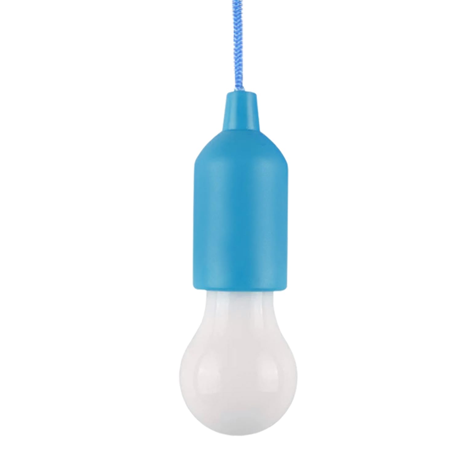 MVIOCS LED Pull Cord Light Bulb, Battery Operated, Portable Hanging Pull Cord Lamp Lantern for Indoor Outdoor Home Wedding, Emergency, Camping, Decoration, Garden Party (Blue)