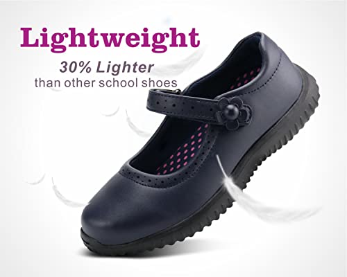 Jabasic Girl's School Uniform Shoes Mary Jane Dress Shoes (11M New,Navy) #TOP2
