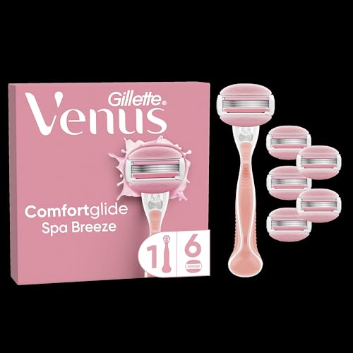 Gillette Venus Comfortglide - Maquinilla de afeitar para mujer, 3 cuchillas, 1 mango + 6 cuchillas para mujer