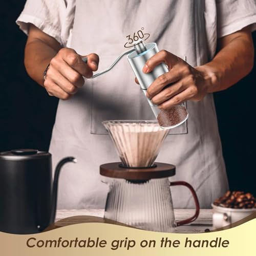 Image of Manual Coffee Grinder with 5 Grind Adjustable Settings, Portable Ceramic Burr Coffee Beans Grinder for Drip, French Press & Espresso, Stainless Steel Spice & Herb Crusher- 20g Capacity (X041)