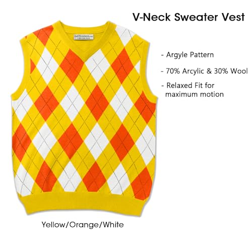 GolfKnickers Argyle Sweater Vest and 3 Sock Set: Mens - Pullover Golf Vest3