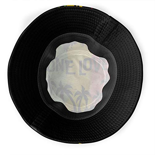 1 Love Music Reggae Rasta Unisex Bucket Hat Summer Travel Beach Sun Hats Outdoor Cap #TOP4