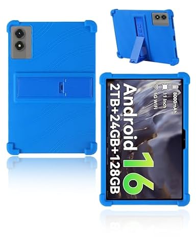 Etui ochronne do tabletu Tabwee T50/T30/T70 11" 2026, yystao dziecięce miękkie silikonowe etui kompatybilne z Tabwee T50/T30/T70, regulowany stojak (niebieskie)