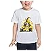 Fhtahun Baby Weiß T-Shirt Kinder Kurzarm T-Shirts Jungen Mädchen Tops - Sonnenblumen Bienenpuppe Druckmuster - Sommer Rund Ausschnitt Basic Shirt Oberteile (Weiß_B,5-6 Jahre)
