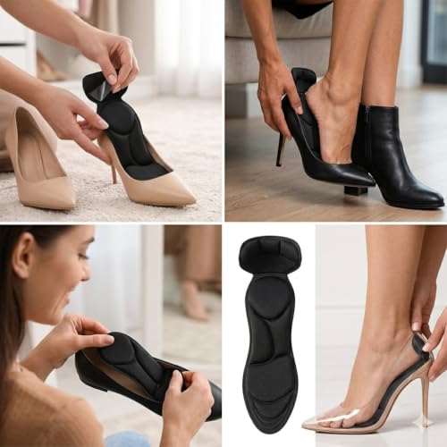 TERNOS, Semelles Gel Noires Talons Femme – Soulage Avant-Pied et Talon – Invisibles, Confortables et Antidérapantes – Idéales Chaussures Noires, Travail, Soirée – vue 5