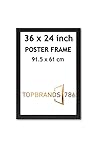 Black Picture Poster Frames 36in x 24in (91.5 x 61) Wall Hanging Frames | Perfect for Home Decor | Wooden Frames