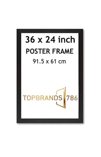 Black Picture Poster Frames 36in x 24in (91.5 x 61) Wall Hanging Frames | Perfect for Home Decor | Wooden Frames