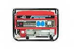 Stromgenerator mit Benzin | Stromerzeuger 3000W BS3500 | Notstromaggregat mit AVR & Überlastschutz | 4-Takt 6,5–7 PS | Seilzugstarter 2x 230V / 1x 12V Steckdosen (Rot, BS3500)