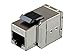 Monoprice Shielded Straight Through Cat6A RJ45 Keystone in-Line Coupler - Silver Use for Networking, Patch Cables, Ethernet Cable/Chord