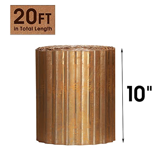 Worth Pre-Rusted Wide-Corrugated Garden Edging, 10" x20Ft Sturdy Steel Lawn Landscape Edging, Bendable Metal Long Strips of Garden Border for Raised Flower Bed Tree Surrounds by Worth - Used condition - Image 2