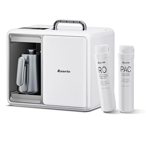 Image of RP001W Portable Water Filter Reverse Osmosis Countertop, 5 Stage UV RO Filtration 1.06 Gal Water Tank,304 Stainless 0.8L Heating Kettle, Portable Water Purifier Dispenser for RV/Travel/Home, White