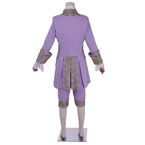 Coucou Age Victorian Costume Men Rococo Costume Suit Jacket Vest Prince Cosplay Halloween (Xl, Purple), X-Large #TOP4