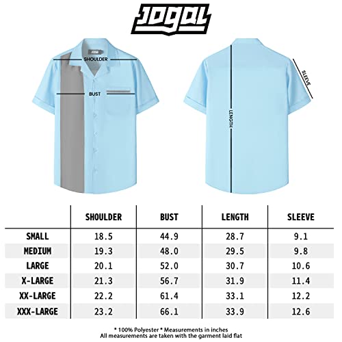 Jogal Men's 50S Rockabilly Style Single Panel Bowling Shirts Whitediamond X-Large Whiteblack #TOP6