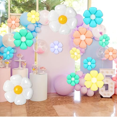 NOVWANG 18pcs Daisy Flower Balloons Colorful Party Decorations by NOVWANG - Used condition - Image 3