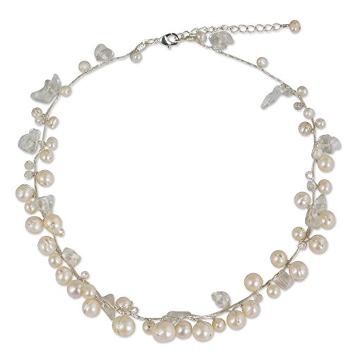 Novica Cultured Freshwater Pearl Strand Necklace White Color Oval Shaped, River Of Snow' #TOP9