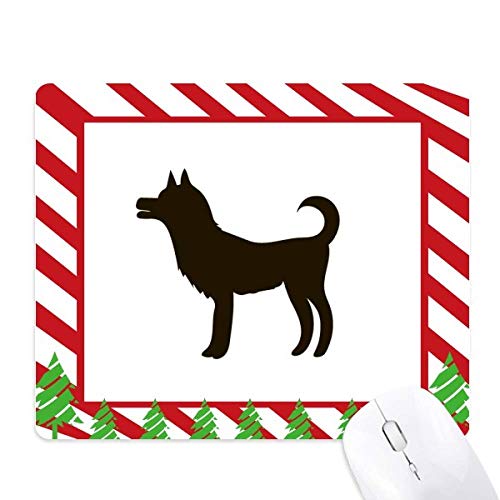 Tapis de souris chien noir motif canne de Noël tapis de bureau