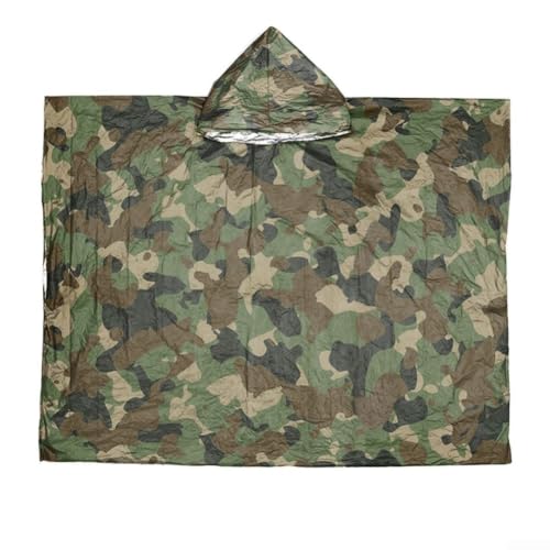 Multifunctional Camo Rain for Motorcycle Riding and Camping Hiking Waterproof Lightweight Raincoat with Storage Bag One Size Fits All Outdoor Travel Gear