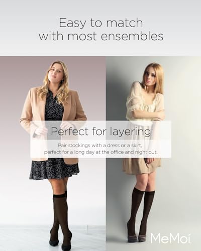 MeMoi Women's Microfiber Opaque 60 Denier Knee Highs4