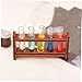 VICASKY Miniature Doll House Test Tube with Tubes and Wooden Rack Smooth Surface Miniature Lab Accessory for Home Decor Lightweight and Compact Adornment
