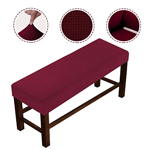 Rv77 Bench Covers, High Stretch Full Coverage Furniture Protective Indoor Bench Cushion Slipcovers, Stylish Diamond Pattern Upholstered Bench Slipcover(Wine Red,Size:l) #TOP1