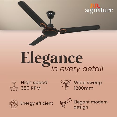 Image of RR Signature MORPHEUS DECO 1S 1200 MM Ceiling Fan For Home|High Speed & High Air Flow | High Energy Efficient | 2 Year Warranty [Velvet Brown]
