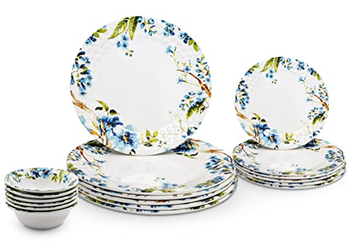 Konvio Melamine Unbreakable White Dinner Full Plate Set (11 inches, 6 Pieces), Melamine Half Plate Set(7.5 inches, 6 Pieces) & Melamine Vegetable Bowl Set (4.7 inches, 6 Pieces) Combo Pack