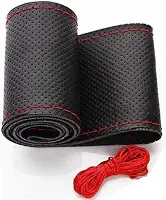 Splody Capa de Volante de Costura - 370 a 390mm - Preto - Courvin (Couro Sintético Ecológico)