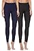 Produktbild Merry Style Damen Lange Leggings aus Baumwolle 2 Pack MS10-198 (Schwarz/Marine, M)
