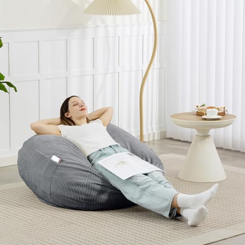 Manyday Bean Bag Chair with Corduroy Cover and Memory Foam