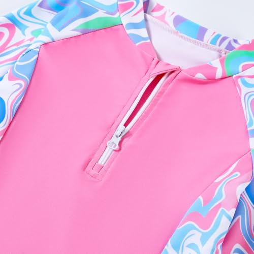 Image of Toddler Girls Long Sleeve Swimsuits Girl Swimwear Little Girls Swimsuits 2 Pieces Toddler Rash Guard Swimsuit Print