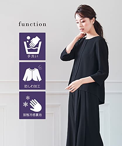 [ニッセン] 【喪服・礼服】バックプリーツブラウス＋ワイドパンツセットアップ＜大きいサイズ有＞ 3枚目