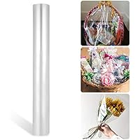 STOBOK Rollo de envoltura de celofán transparente de papel protector Rollo de envoltura de película de embalaje para manualidades de flores / 40x3000cm-0.025mm