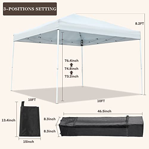 Increkid 10'X10' Outdoor Pop Up Canopy Screen Party Tent W/Mosquito Netting Mesh Sidewalls, 210D Oxford Portable Folding Waterproof Easy Instant Gazebo Shelter W/Carrying Bag, Sandbags, Windproof Rope #TOP2