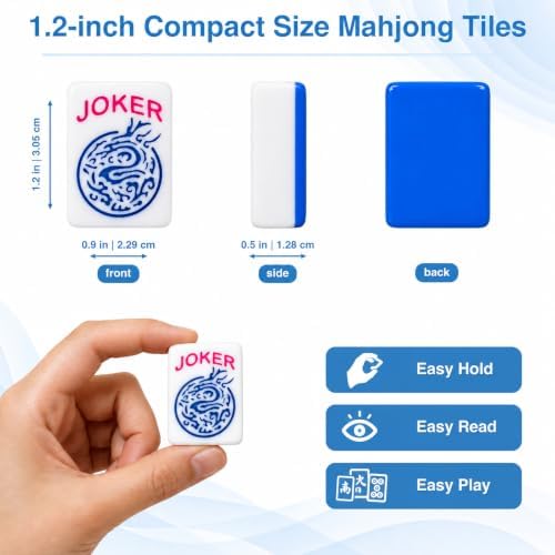 American Mahjong Tile Set, 1.2-inch Mahjong Tiles 166 Pcs + 2 Dice — view 2