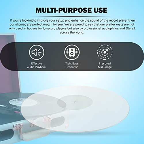 Axiom - Turntable Acrylic Slipmat For Vinyl Lp Record Players - 2.7Mm Thick For Better Sound Support On Record Player - Provides Anti-Static And Tighter Bass (Clear) #TOP4