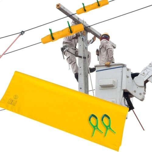 Electrician Safety Mat with 2 Insulating Clips, 0.4KV Yellow High Voltage EVA Resin Blanket, Insulated Anti-Electrocution Mat 30x30cm/1x1ft