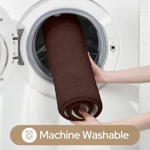 HOMEIDEAS Upgraded Bathroom Rugs Set 3 Piece, Ultra Soft Memory Foam Bath Mats, Super Absorbent Non Slip Washable U-Shaped Toilet Bath Rug (Brown, 17"x24"+20"x32"+U-Shaped 20"x24") by HOMEIDEAS - Used condition - Image 6
